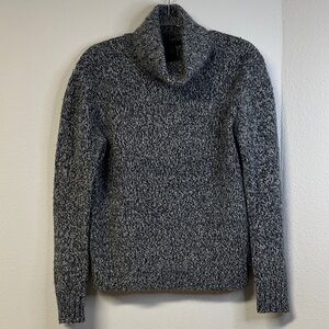 The Limited Lambswool Angora Blend Charcoal Gray Marbled Turtleneck Sweater M
